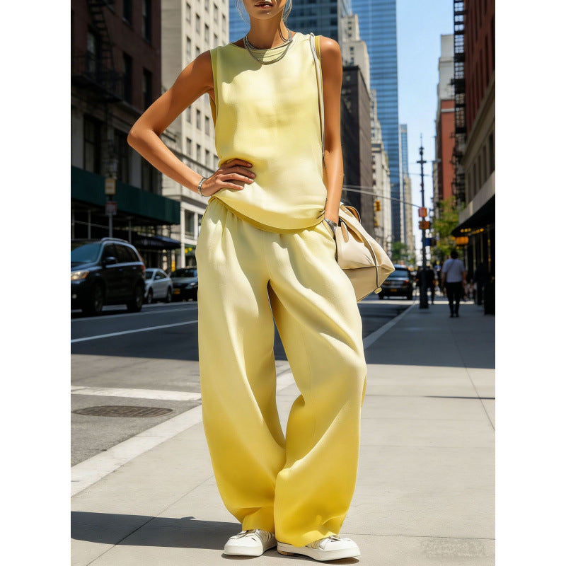 Womens Sleeveless Top And Pants Two-piece Set 