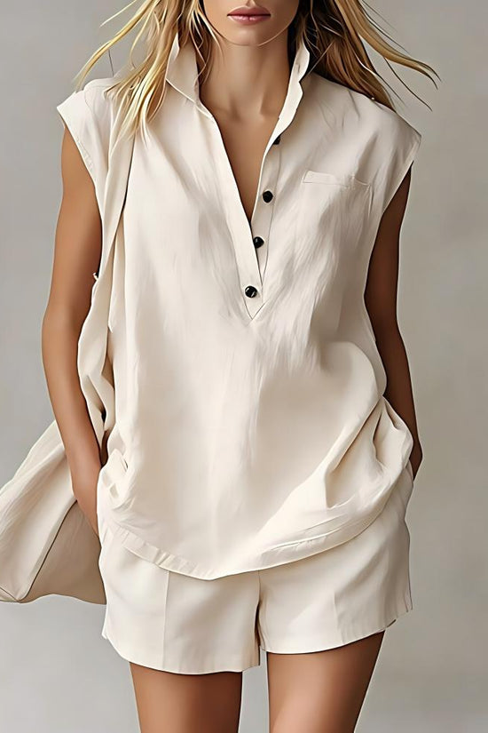 Women's Casual Sleeveless Short Set 