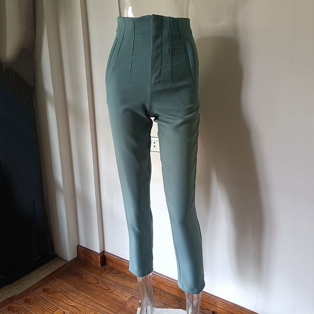 Women's High-Waisted Straight Leg Pants 
