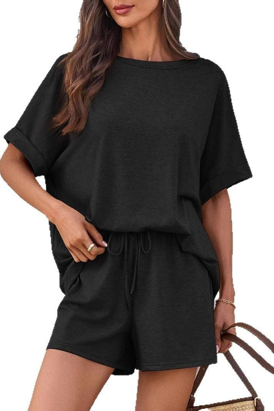 👕 Oversized T-Shirt & Drawstring Shorts Set – Ultimate Casual Comfort FitiqueFit