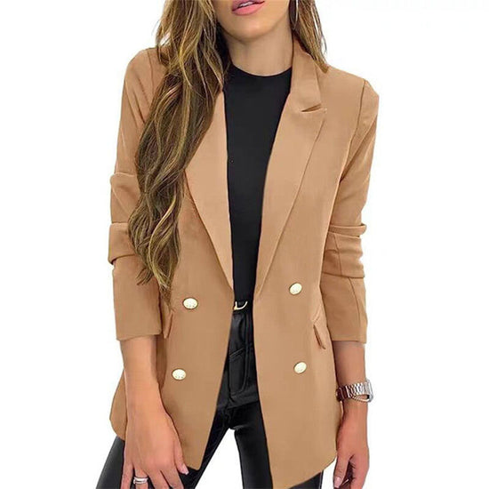 Casual Long-Sleeve Lapel-Button Autumn Coat 