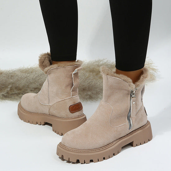 Women’s Plush Snow Boots – Warm Waterproof Winter Boots (Plus Size) 