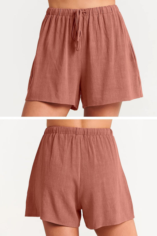 Women's Cotton-Linen Sleeveless Top & Wide-Leg Shorts Set – Retro Street Style 