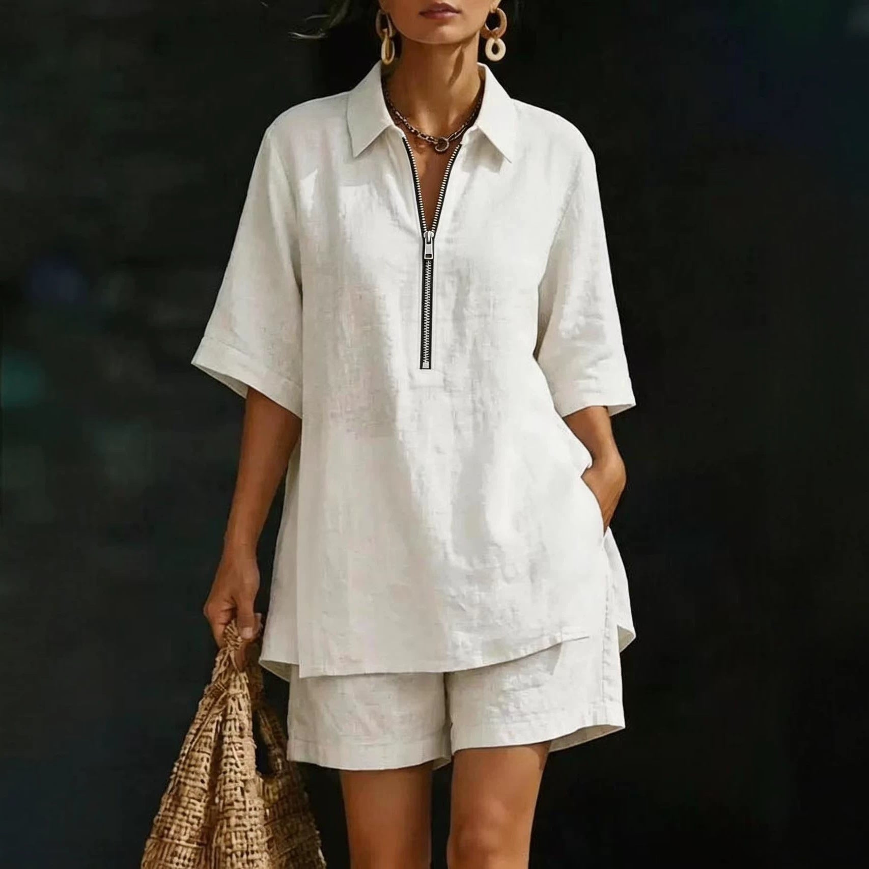 Women's Top Short-Sleeve Shirt Set 