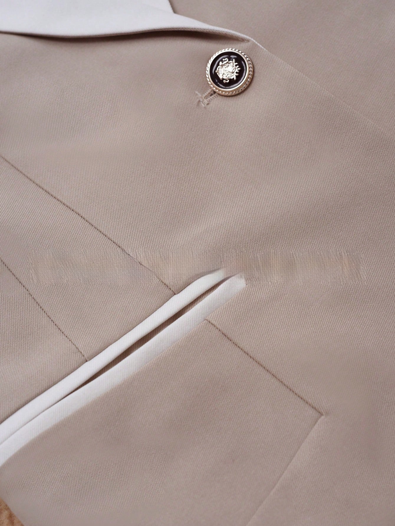 Professional Contrasting-Color Button Elegant Formal Blazer 