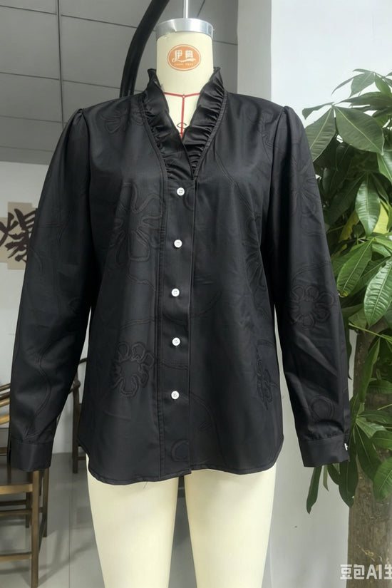 Women’s Lace Embroidered Cotton Linen Blouse 