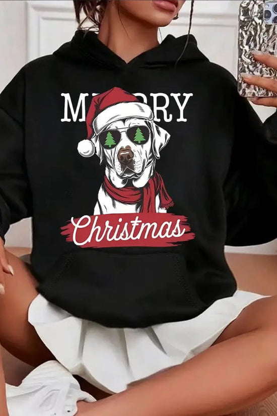 Women’s Christmas Dog Hoodie – Casual Holiday Pullover Sweatshirt CJ US