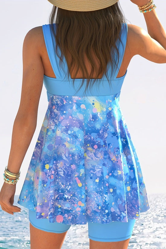 Pastel‑Splash Bow‑Tie Swim Dress CJ US