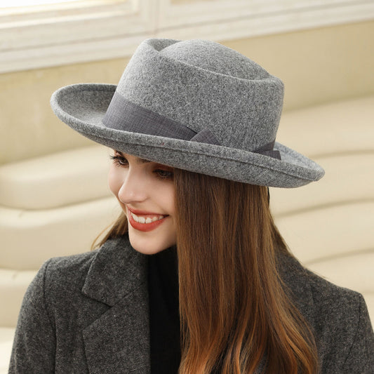 Vintage Bow British Retro Flat Top Hat for Women 
