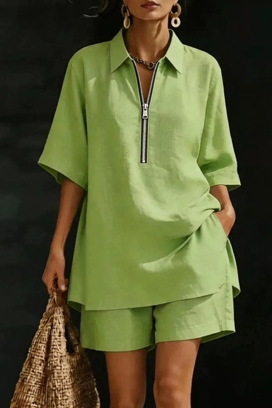Women's Top Short-Sleeve Shirt Set 