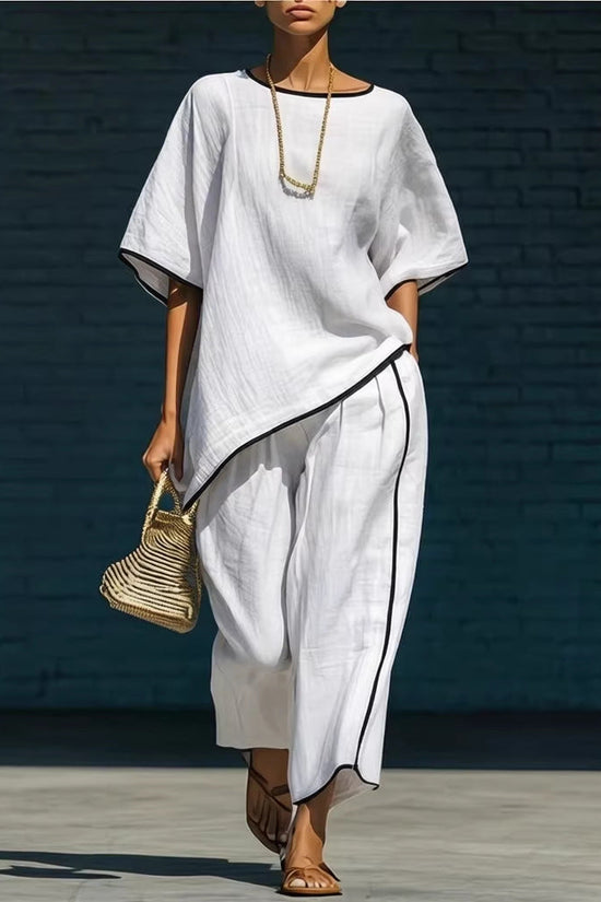 Casual Resort-Style Fashionable Loose Two-Piece Set For Women 