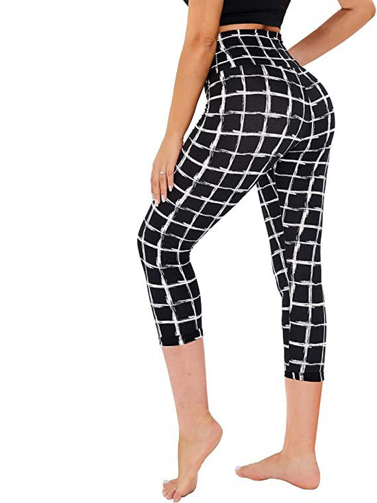 Cropped High-Rise Leggings – USA Flag Print Patriotic Workout Pants 