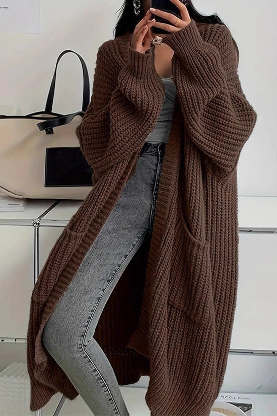 Women’s Long Cardigan Sweater – Autumn/Winter Loose Fit Knitwear, Versatile Style CJ US