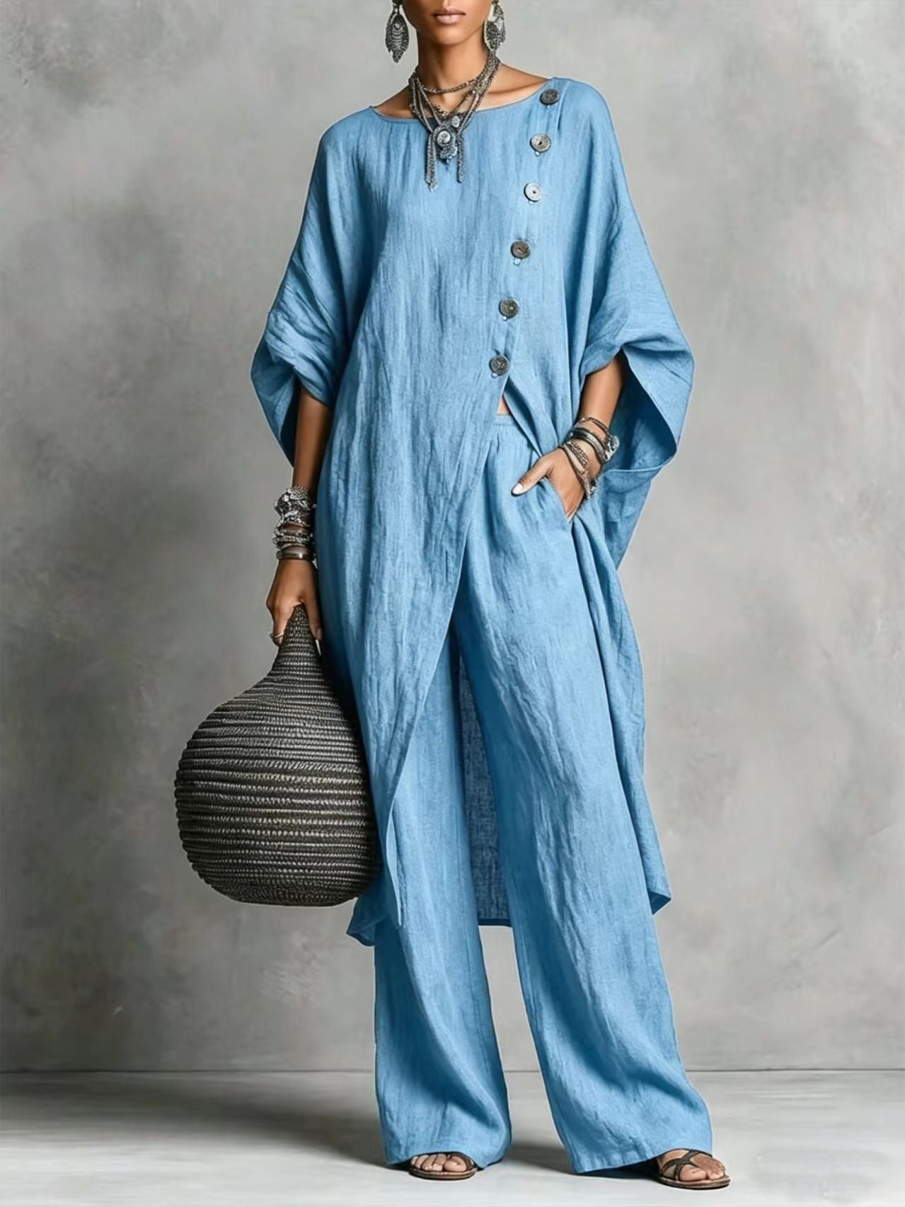 Women's Irregular Casual Shirt Set 