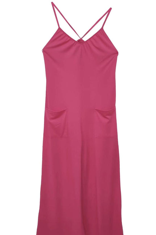 Women's New Cross Backless Wide Leg Camisole Skirt Jumpsuit CJ US