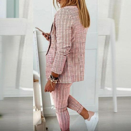 Women’s Plaid Two‑Piece Suit Set CJ US