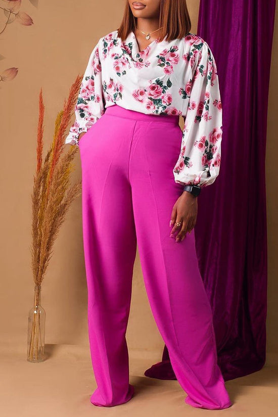 Women's Fashionable Printed Lace-Up Casual Set 