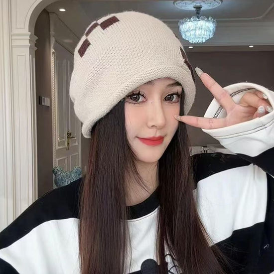 Women's Autumn And Winter Fashionable All-match Wool Knitted Hat 