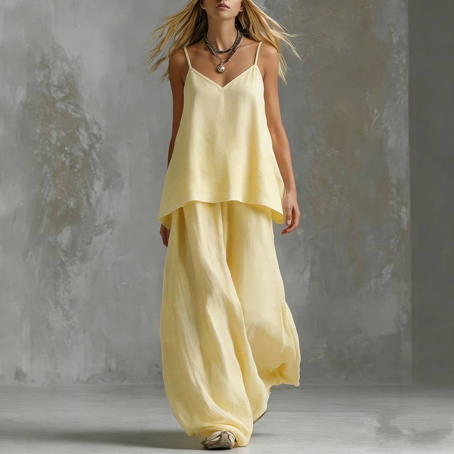 Solid-color Sleeveless Elegant Womens Suit 