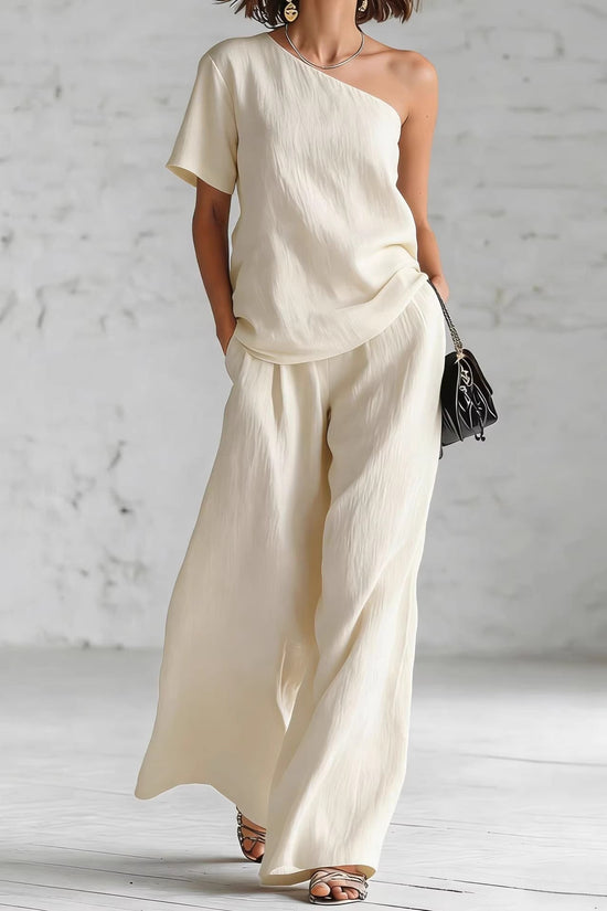 Fashion Top And Wide-leg Pants Casual Set 