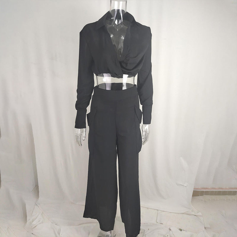 Women's Plus Size Wide Leg Elegant Pant Set CJ US