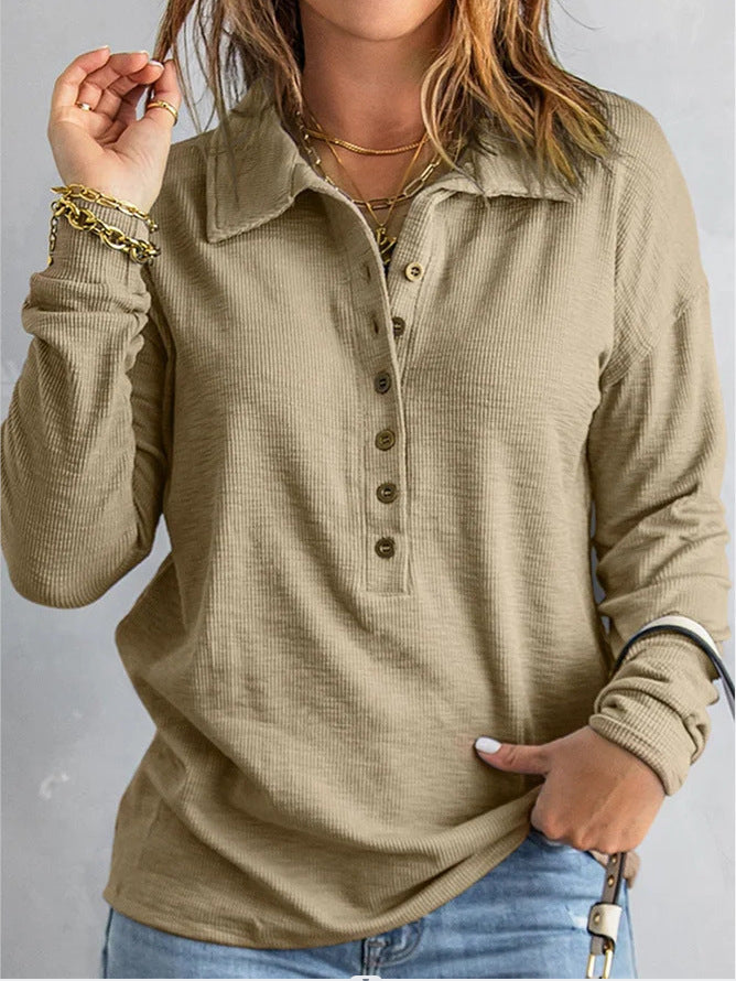Women's Loose-Fitting Casual Long-Sleeve Top 