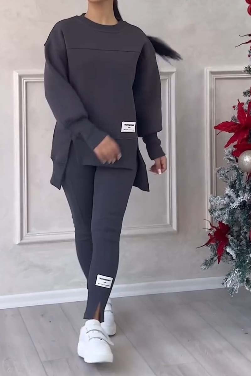 Women's Solid Color 2-Piece Set 