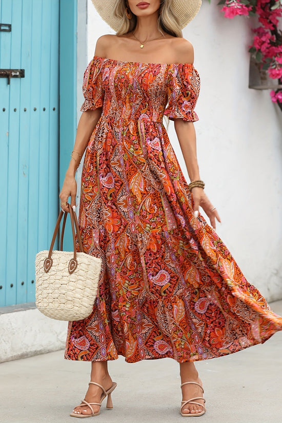 Women’s Paisley One‑Shoulder Maxi Dress Diversi Fashion™