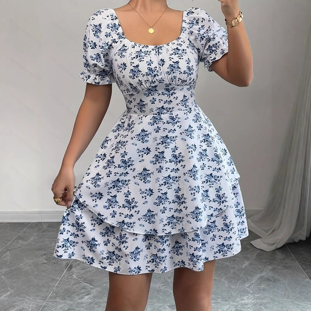 Women's Blue Floral Dress 